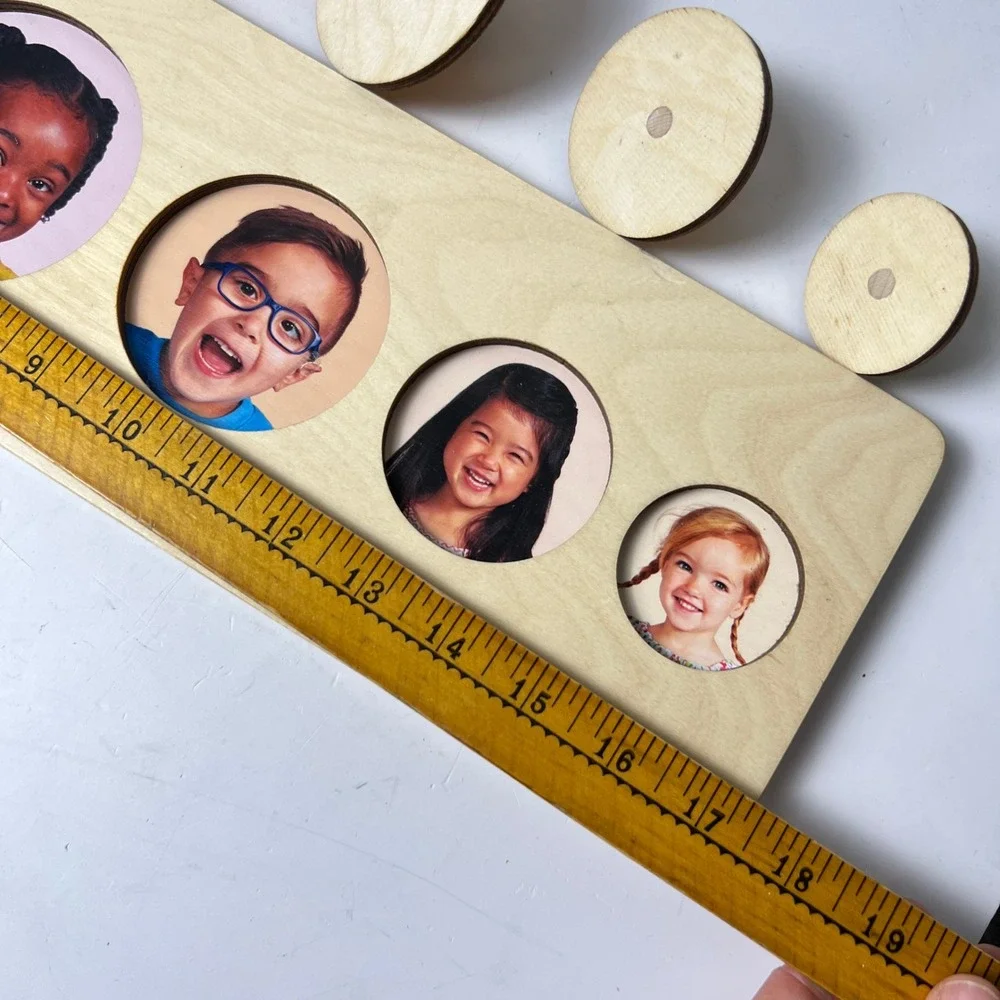 Lovevery Friends of All Sizes Puzzle Toddler OS Tan Wood Montessori Educational